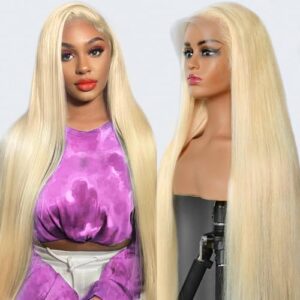 30 inch 613 Lace Front Wig Human Hair 13x6 straight Lace Front Wigs Human Hair Blonde Wig Human Hair Pre Plucked 180% Density HD Lace Frontal Wig