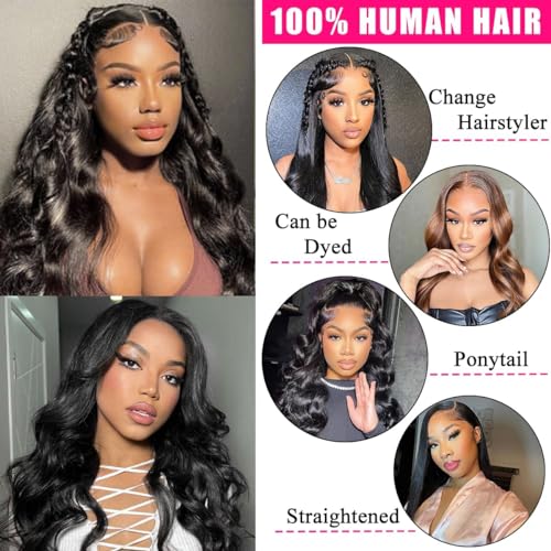 30 Inch 10A Density Body Wave Human Hair Glueless Lace Front Wig Pre-Plucked - Image 5
