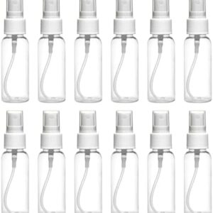 30 ml Transparent Plastic Empty Refillable Reusable Fine Mist Spray Bottle Container For Sanitizer, Perfume, Rose Water, Travel Home Care, Other Diy (pack of 12 bottle)