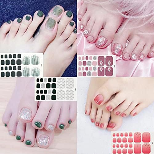 30 Sheets Gradient Color Toe Nail Polish Strips Stickers Adhesive Full Nail Wraps Nails Art Decal Stickers Manicure with Nail File for Women Girls - Image 5