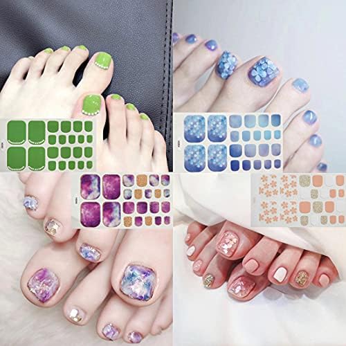 30 Sheets Gradient Color Toe Nail Polish Strips Stickers Adhesive Full Nail Wraps Nails Art Decal Stickers Manicure with Nail File for Women Girls - Image 8