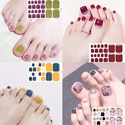 30 Sheets Gradient Color Toe Nail Polish Strips Stickers Adhesive Full Nail Wraps Nails Art Decal Stickers Manicure with Nail File for Women Girls - Image 6
