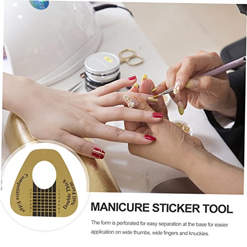 300 Pcs Double Thick Form Stickers for Nails Nail Art Sticker Form Guide Stickers Nail Tool Nail Gel Horseshoe Nail Form Nail Tip Form Builder Extensions Extend Manicure - Image 2