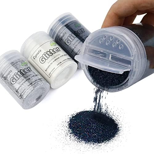 300G Extra Fine Glitter Powder Craft Set with 3 Colors for Tumbler Art and Body