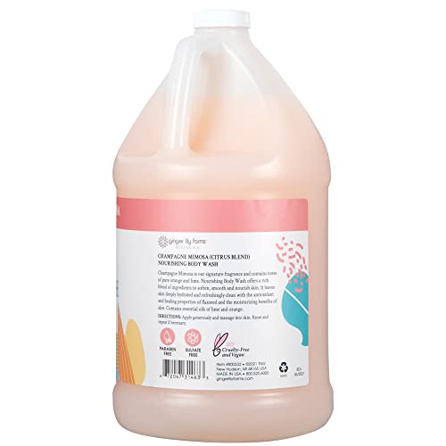 Ginger Lily Farms Botanicals Nourishing Body Wash, Champagne Mimosa, 100% Vegan & Cruelty-Free, Citrus Blend Scent, 1 Gallon (128 fl oz) Refill - Image 2