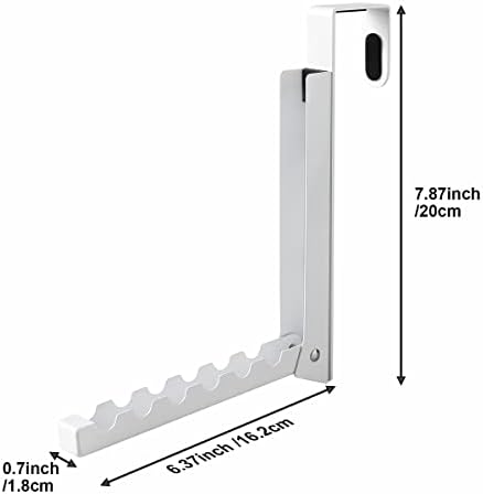 Over The Door Hooks Hanger,Foldable Over Door Drying Laundry Rack Hooks for Hanging Clothes with 6 Groves Over Door Towel Racks for Clothes,Coat, Behind Back Bathroom, Bag and Robe 2 PCS (White) - Image 2
