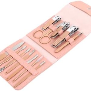 17-Piece Stainless Steel Men's Nail Care Manicure Tool Set Rose Gold