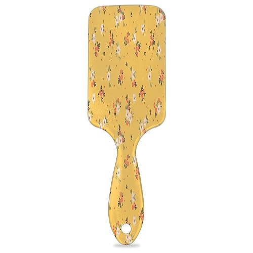 Floral Flower Painting Hair Brush Detangler Brush with Nylon Bristle for Thick Curly Thin Long Short Wet or Dry Hair Adds Shine and Makes Hair Health Paddle Hairbrush for Women Men