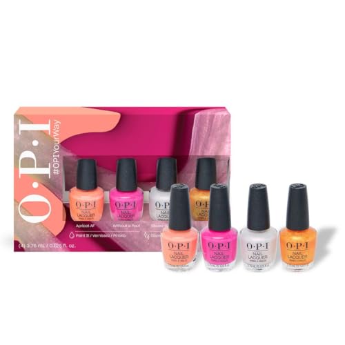 OPI Chip Resistant Nail Lacquer Mini-Pack 4 Colors 0.125 fl oz Each Fast Drying