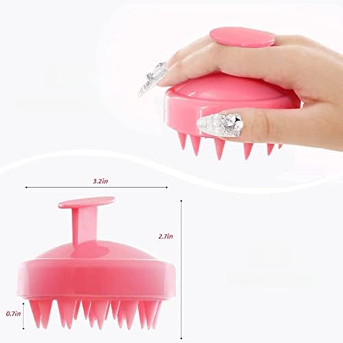Shampoo Brush Scalp Care Hair Brush & Body Brush, with Soft Silicone Scalp Massager, Scrubber for Shower, Used for Wet & Dry Use Women Men Child Dandruff Removal and Hair Growth (Pink) - Image 2