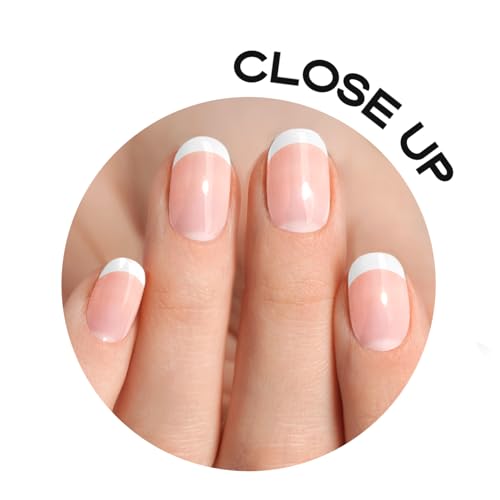 Semi Cured Gel Nail Strips French Tip | 30pcs White French Tip Nail Wraps Kit for Women | Gel Nail Stickers with UV Light Required (White French 2B) - Image 7
