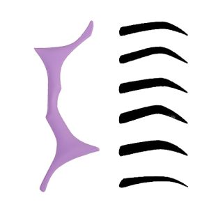 Reusable Purple Silicone Eyebrow Stencil Shaping Kit for Effortless Makeup Application