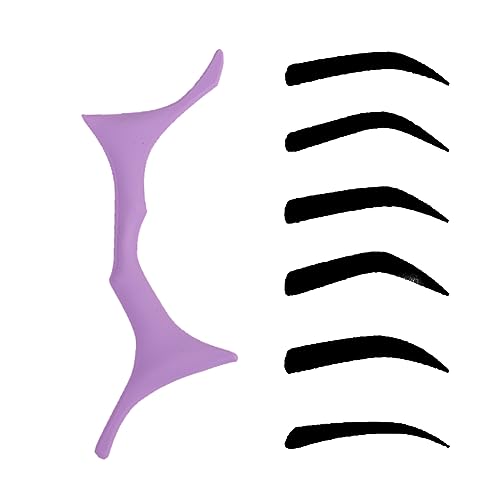Reusable Purple Silicone Eyebrow Stencil Shaping Kit for Effortless Makeup Application