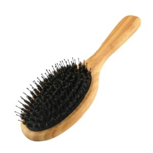Boar Bristle Wooden Detangling Hair Brush for Women, Anti-Static, Medium Size