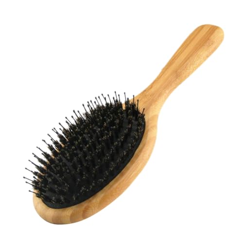 Boar Bristle Wooden Detangling Hair Brush for Women, Anti-Static, Medium Size