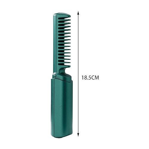 Cordless Hair Straightener Brush Hot Comb Fast Heating Straightening Brush Heated Hair Straightener Comb for Home Travel Men, Green - Image 4