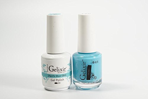 Gelixir Pacific Blue Duo Gel Polish and Nail Lacquer Set, 0.5 oz
