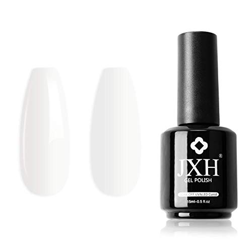 Gel Nail Polish, 15ml White Color Soak Off Gel Nail Polish, Nail Gel Polish Colors, Professional UV LED Nail Art Manicure for Salon Designs and Home DIY Use 0.5 OZ
