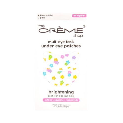 The Crème Shop Mult-Eye Task Under Eye Patches for Dark Circles, Vitamin C, Hyaluronic Acid, Strawberry - 3 Pack
