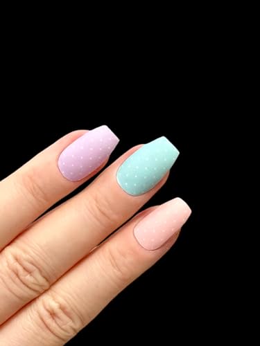 TOUGH GIRLS | Nail Polish Strips | 20 Stylish Strips | Brighter, Thicker, Tougher | Includes Cuticle Stick, Nail File, & Nail Wipes (Sunday Pastels & Dots - Matte) - Image 6