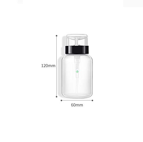 3Pcs 200ml/6.8oz Push Down Empty Lockable Pump Dispenser Bottle for Nail Polish and Makeup Remover Facial Toner Portable Travel Refillable Plastic Clear Cosmetic Container with Black Flip Top Cap - Image 4