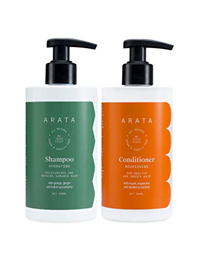 Arata Hydrating Damage Repair Shampoo and Conditioner Set 300ml Bottles
