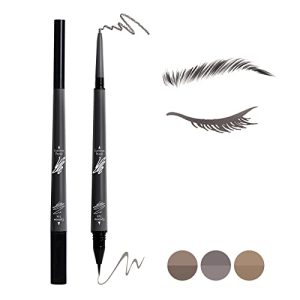 2 in 1 Microblading Eyebrow Pencil Tint 1.5mm Pen Waterproof 24h Long-lasting (3# Dark grey)