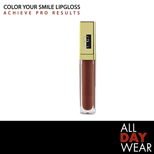 Gerard Cosmetics Color Your Smile Lip Gloss Cocoa Bean | Super Pigmented Brown Lip Gloss with LED Light and Mirror | Shiny Finish | Hydrating Brown Lipstick | Cruelty Free and Made in USA - Image 2
