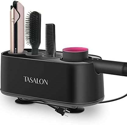 TASALON Black 3-in-1 Hair Dryer Holder and Organizer Mount for Wall or Countertop - Image 8