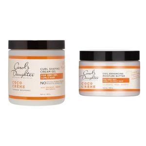 Carol's Daughter Coco Creme Curl Shaping Cream Gel and Coil Enhancing Moisture Butter Bundle, 16 Oz and 12 oz