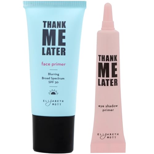 Elizabeth Mott Thank Me Later Eye Primer and Blurring Face Primer Set with SPF30, 2 Pieces, Cruelty-Free and Paraben-Free