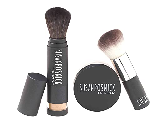 COLORFLO Vegan Mineral Powder Foundation SPF, Loose Makeup, M4 Light Beige, 0.35 oz - Image 2
