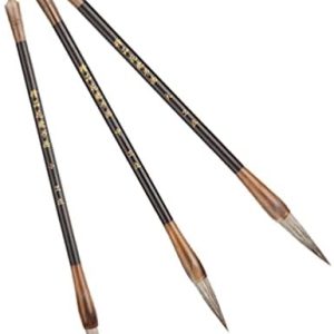 COHEALI 3 Piece Set Horse Hair Wooden Calligraphy Brushes for Beginner Painting