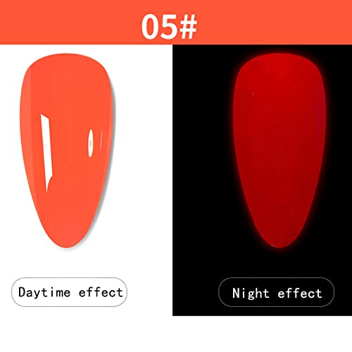 Gel Nail Polish 9 Colors Neon Luminous Gel Polish Fluorescent Bright Colors Neon Yellow Green Purple Soak Nail Polish Kit Fluorescent Color Nail Polish Popular Color Nail 8ML Gel Base And Top Coat - Image 2