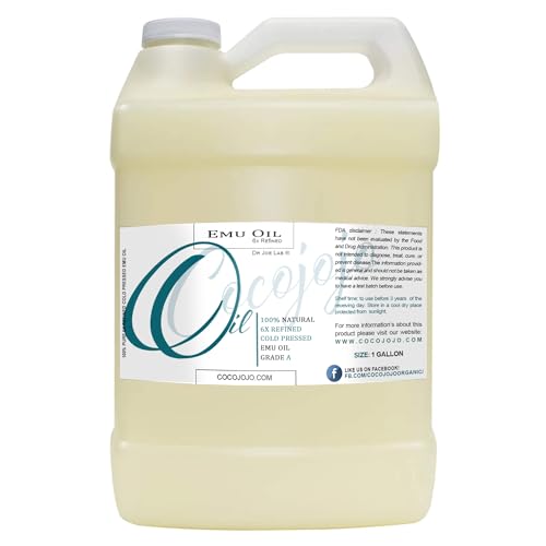Dr Joe Lab Emu Oil 128 oz 100% Pure Natural 6 Times Refined 1 Gallon - Therapeutic Grade A for Hair Skin Body
