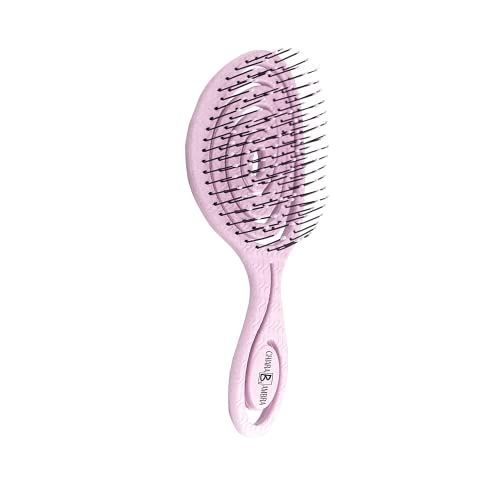 Vegan Climate Neutral Pink Detangling Brush for Thick Curly Hair - Image 8