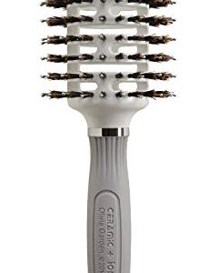 Olivia Garden Ceramic + Ion Turbo Vent Combo Hair Brush (ionic & 100% boar bristles)