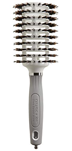 Olivia Garden Ceramic + Ion Turbo Vent Combo Hair Brush (ionic & 100% boar bristles)