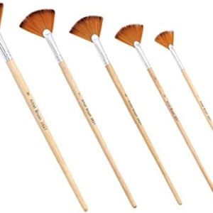 5pcs Fan Brush Small for Hair Nylon Watercolor Brush Water Brush Painting Brush Kolinsky Sable Artist Portable Fan Gogh Brush Two-Color Child Nylon Fan Pen
