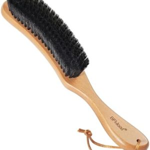 BFWood Clothes Brush - Boar Bristle Hat Brush Lint Brush for Suits, Cashmere, Wool, Velvet, Suede and Pet Hair - Large Beech Handle
