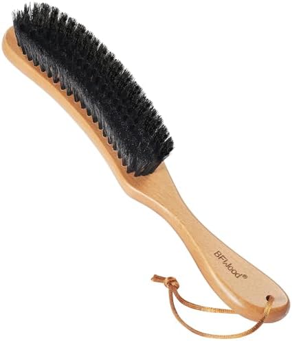 BFWood Clothes Brush - Boar Bristle Hat Brush Lint Brush for Suits, Cashmere, Wool, Velvet, Suede and Pet Hair - Large Beech Handle