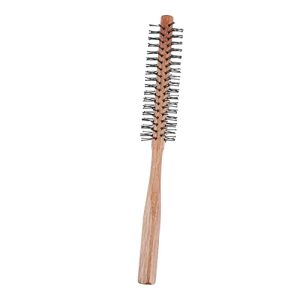 Boar Bristle Round Brush for Short Hair and Beards Ergonomic Handle 4 Inch