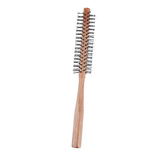 Boar Bristle Round Brush for Short Hair and Beards Ergonomic Handle 4 Inch