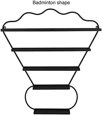 5-Tier Badminton Shape Wall Mount Nail Polish Rack, High Capacity Black Storage Shelf - Image 2