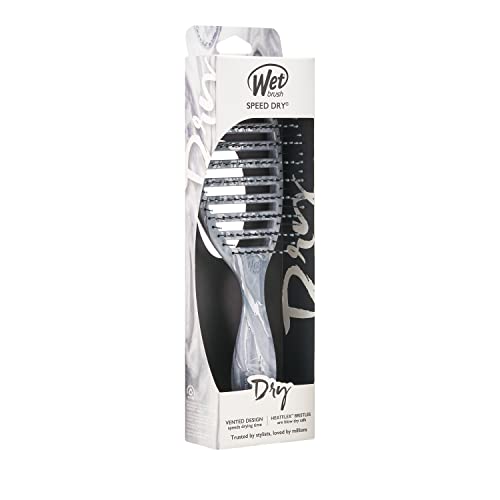 Wet Brush Speed Dry Hair Brush - Silver (Metallic Marble) - Vented Design and Ultra Soft HeatFlex Bristles Are Blow Dry Safe With Ergonomic Handle Manages Tangle and Uncontrollable Hair - Pain-Free - Image 5