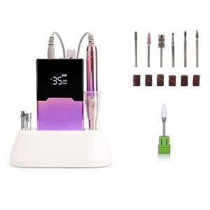 Electric Nail Drill Machine, Brushless Electric Nail Sander 35000RPM Professional Portable Nail Drill for Polish Rechargeable Lathe Mill for Manicure Professional Nail Art Salon Ma