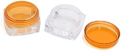 Qtqgoitem 10 Pcs Orange Clear Plastic Travel Makeup Eyeshadow Lip Gloss Cream Cosmetic Sample Container Pot Jar (Model: 9e3 1e5 908 394 102) - Image 2