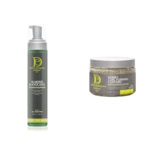 Design Essentials Curl Enhancing Mousse, Almond and Avocado Collection,10 Ounce & Natural,Almond & Avocado Honey Curl Forming Custard, 12 Ounce