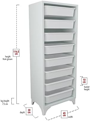 Comfyt White Dresser, Closet Organizers and Storage, Storage Cabinet Bins, Drawers, Building Blocks Storage, 8 Shelf Wood Bathroom Office Kitchen Garage Pantry Organizer Chest Shelf Shoe Rack - Image 3