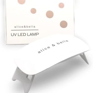 Alice & Bella UV Light for Nails Gel Cure Any Product Top Coat Builder Semi Cured Nail Art Strips Semicured UV Stickers Semi-curedWraps Mini LED Lamp Small USB Dryer Fast Curing